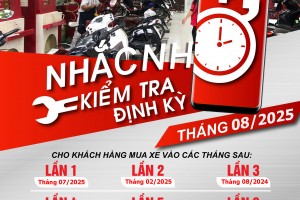 LỊCH KIỂM TRA XE ĐỊNH KỲ THÁNG 08/2025